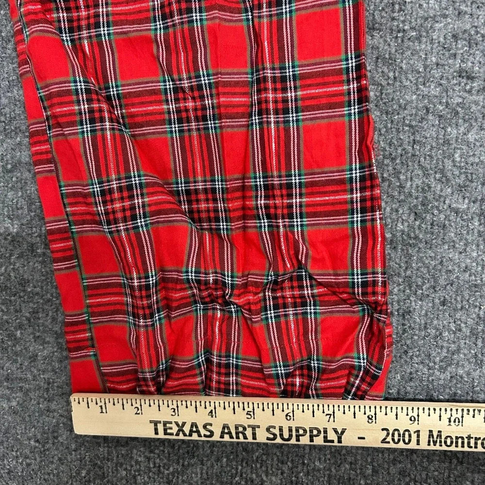 Victoria's Secret PINK Pajama Pants Womens Size Small Red Plaid Velvet Tie Sleep
